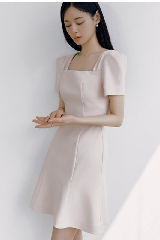 Blush Puff Sleeve Dress