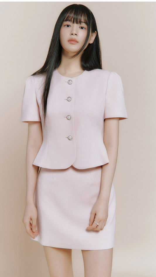 Blush Peplum Skirt Set